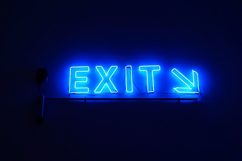 An exit sign above a doorway