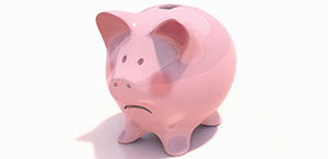 Piggy bank worried 300 by 145