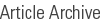 Article Archive
