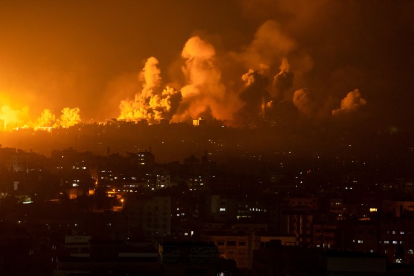 Billowing clouds after an IDF airstrike on Gaza on Sunday, Oct. 8