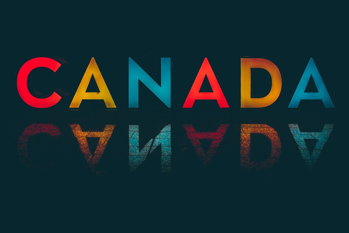 Multicoloured Canada sign