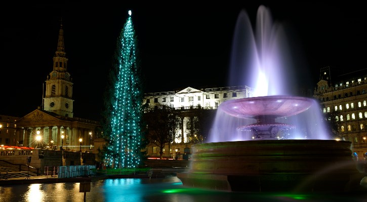 Britain&#39;s Christmas Tree in Trafalgar Square