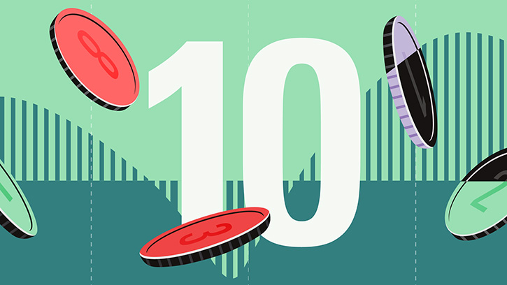 dividend illustration with the number 10