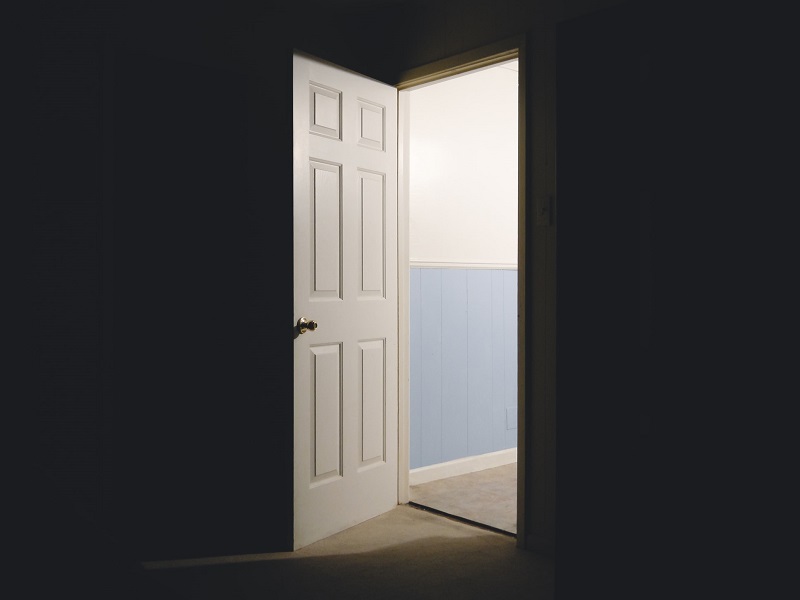 Door opening dark room
