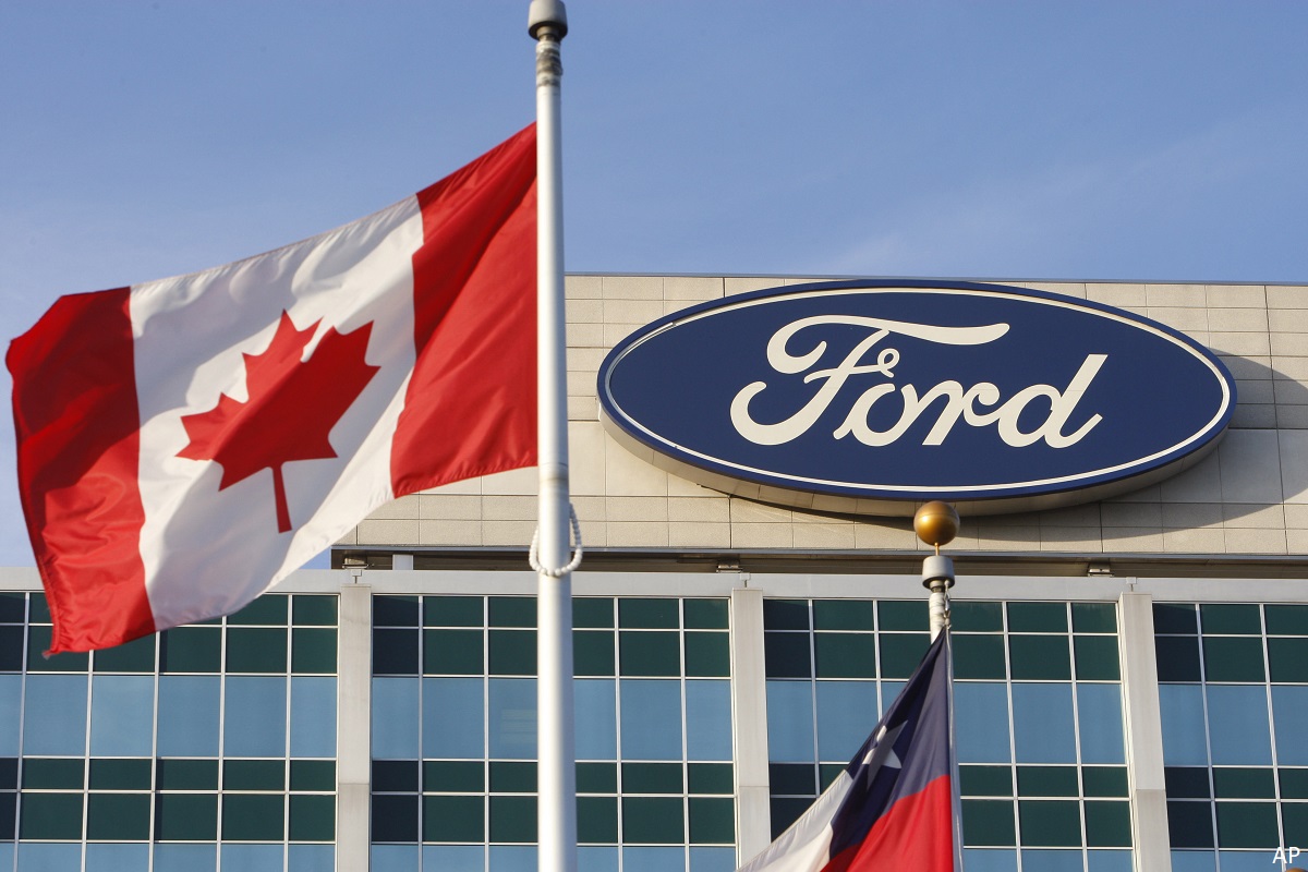 Ford logo and Canadian flag