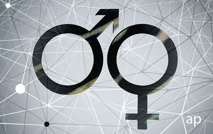 Gender symbols on grey background