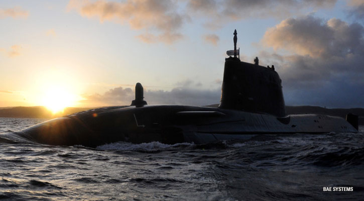 BAE systems submarine in ocean