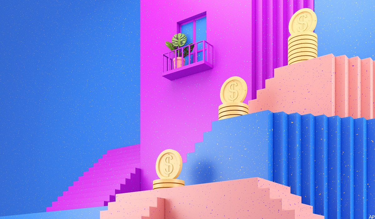 Coin stacks investing illustration
