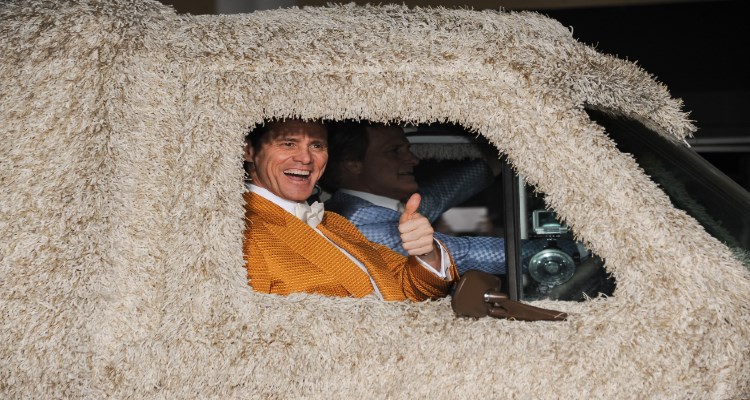 Jim Carrey attends the premiere of Dumb and Dumber To in 2014