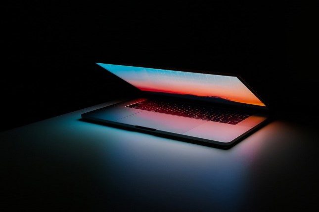 Laptop in darkness