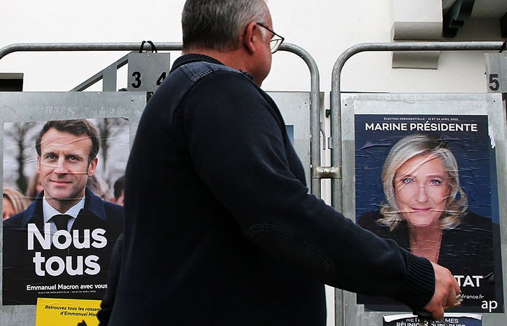 Poster der Pr&auml;sidentschaftswahl in Frankreich