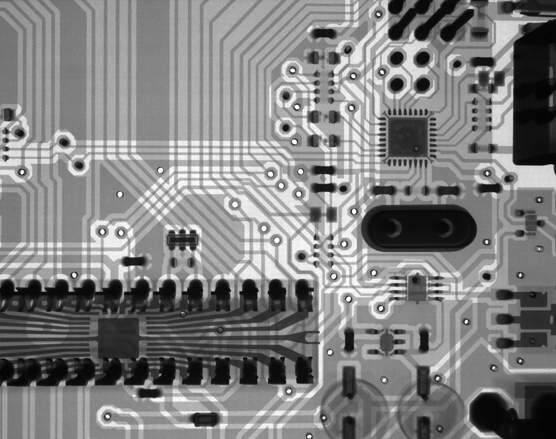 Black and White Image of Microchip