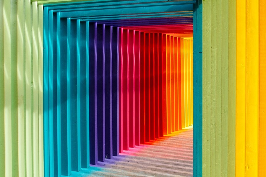 Multicoloured hallway