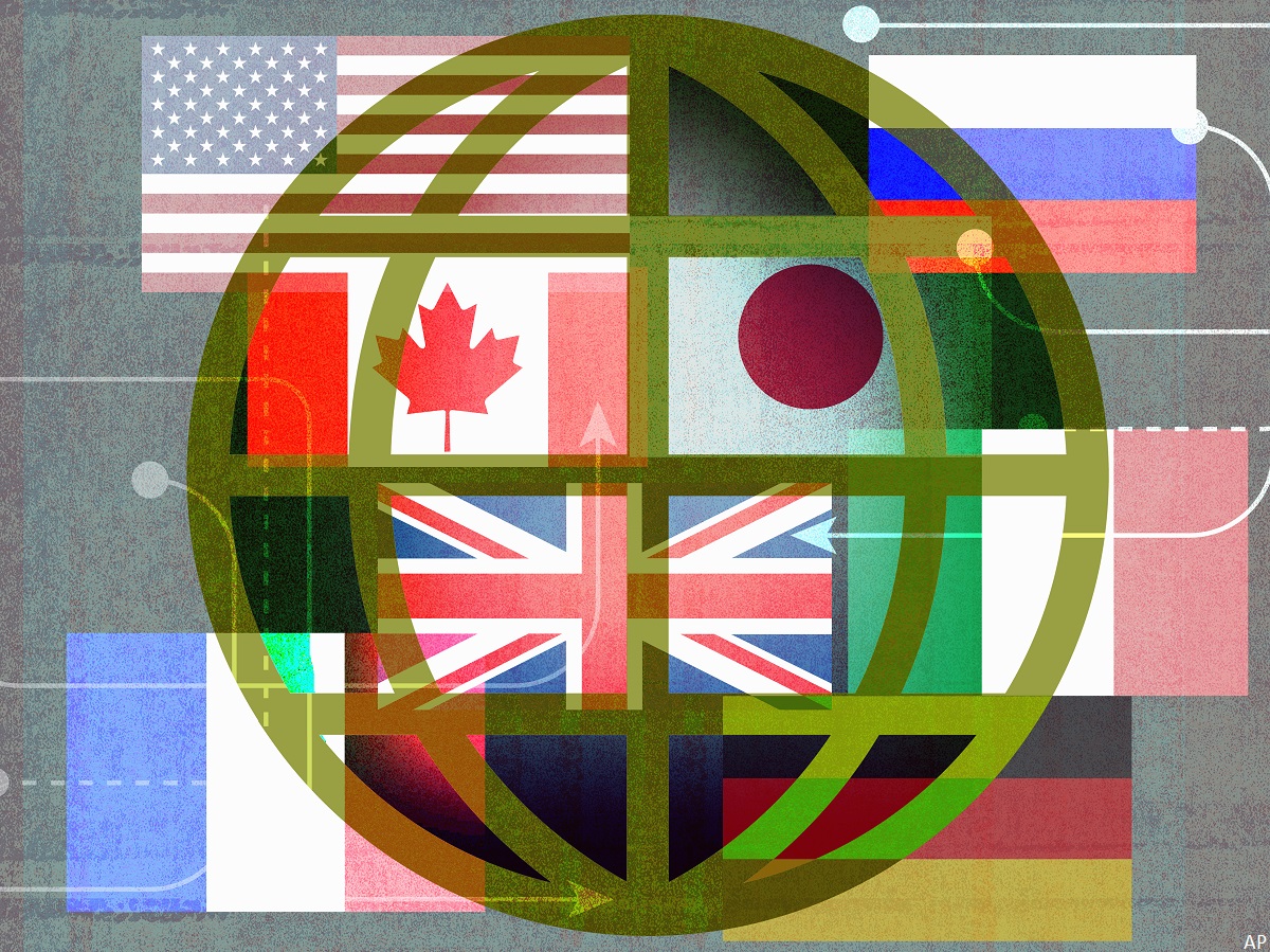 Multiple flags in a globe