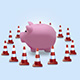 Piggybank with traffic cones protection thumbnail