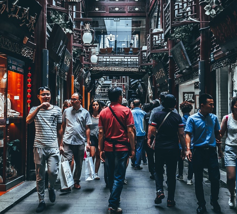 People walking in Shanghai