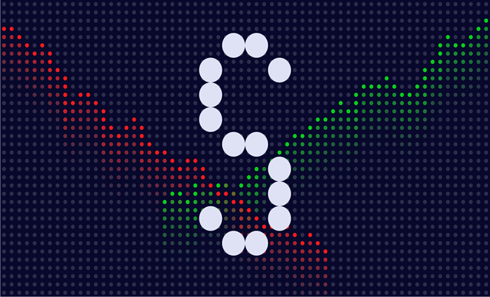 Simbolo di una S con grafici sullo sfondo