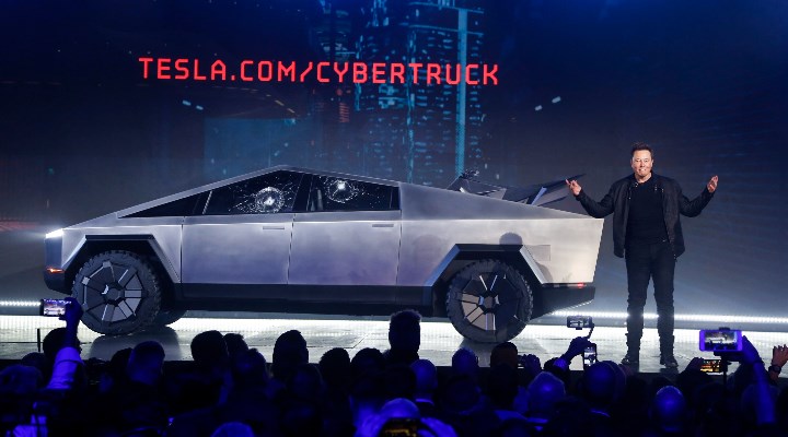 Elon Musk with Cybertruck