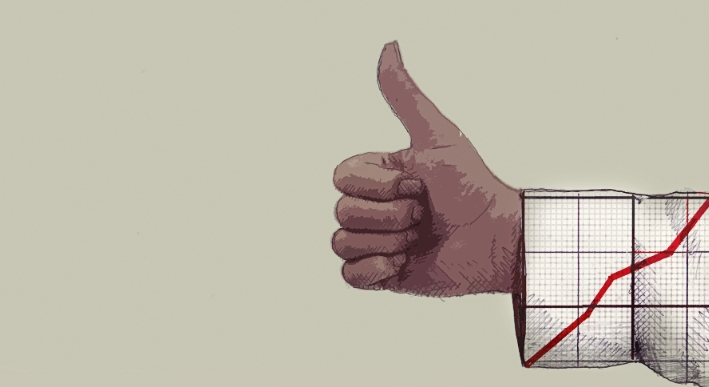 Drawing of a hand doing thumbs up