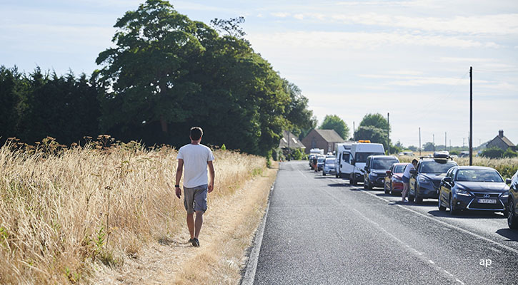 heatwave and traffic jam in England