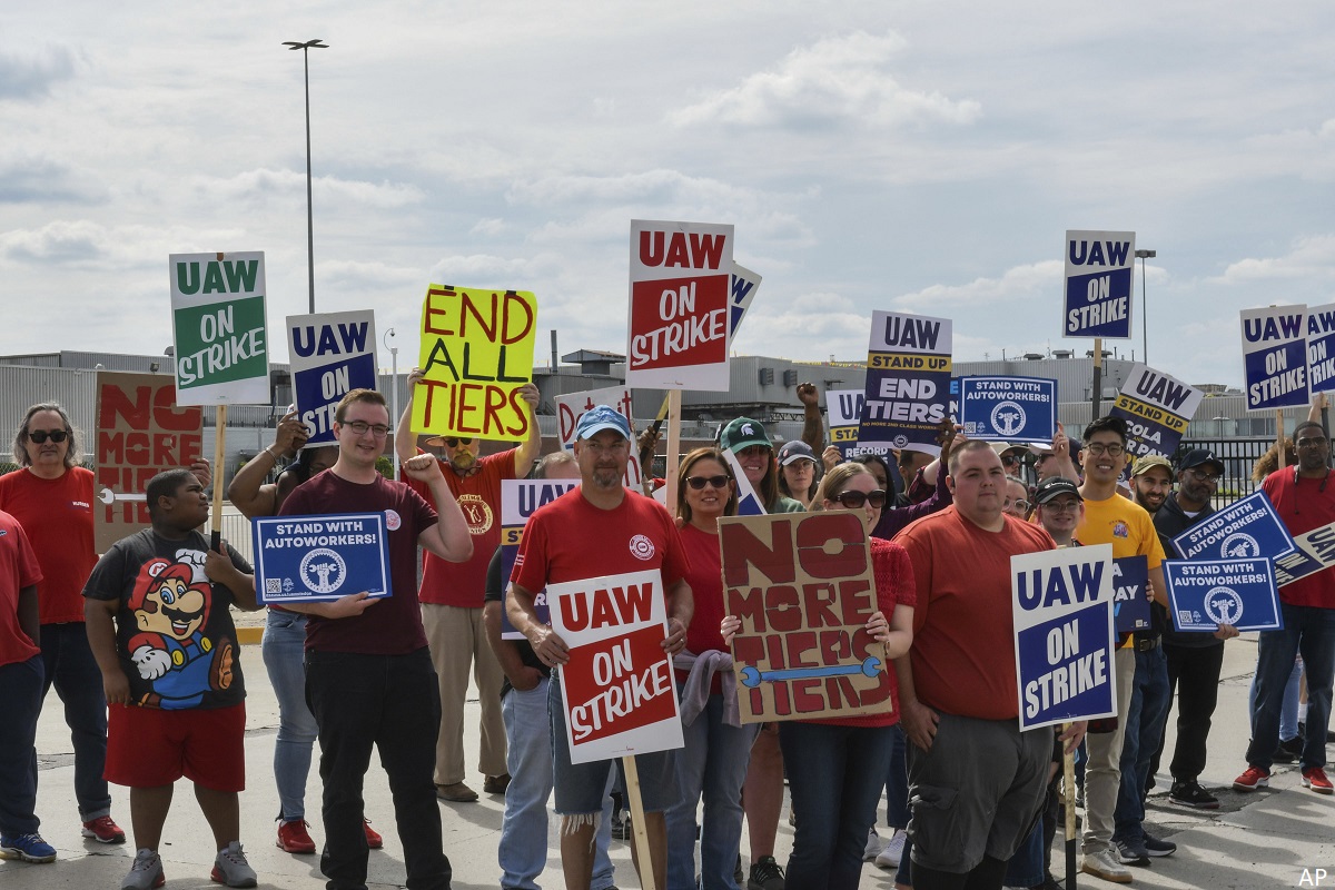 UAW workers on strike