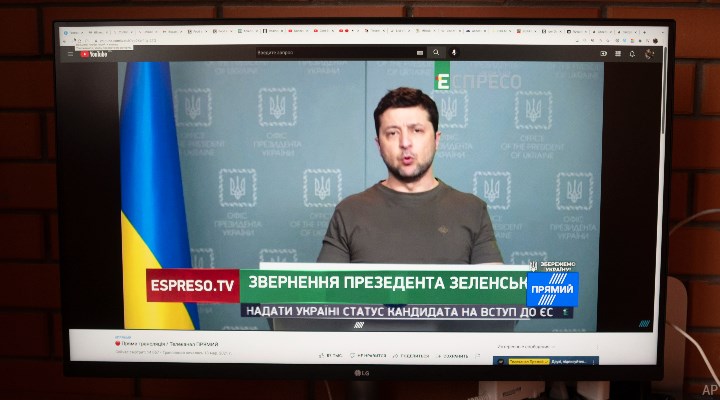 Ukraine's Volodymyr Zelenskyy on TV