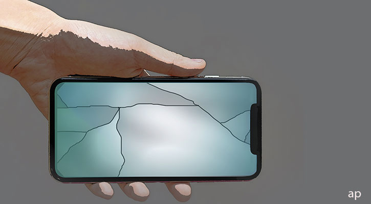 broken smartphone