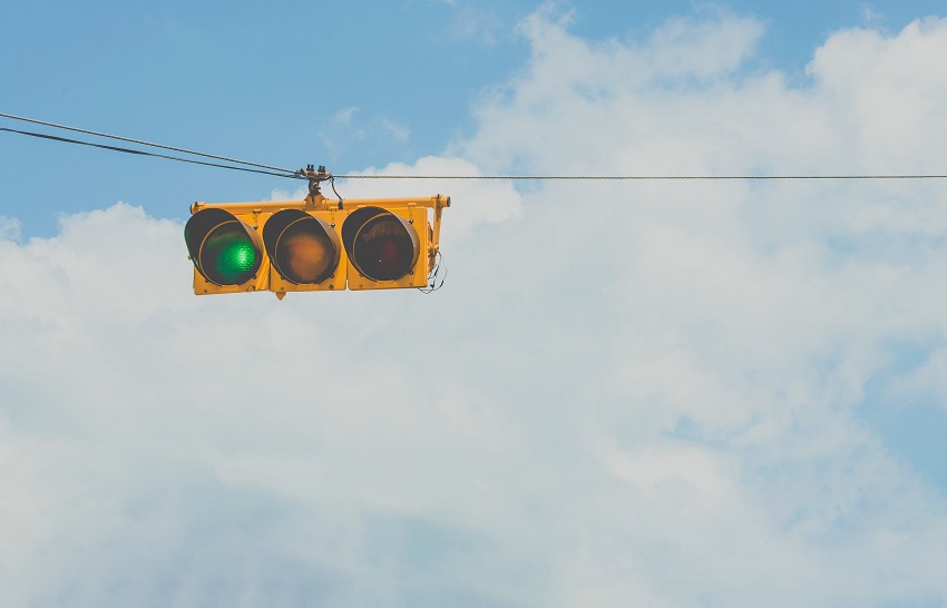 Green light on a traffic light