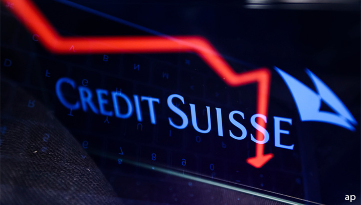 credit suisse shares down