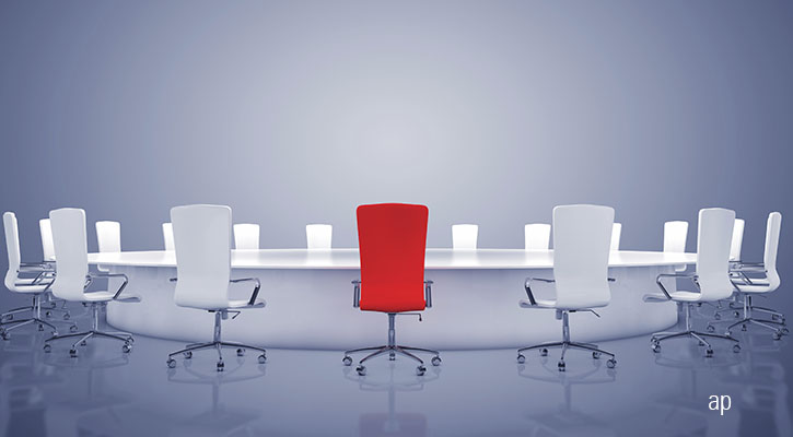 empty boardroom with red chair