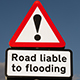 Flooding uk warning sign