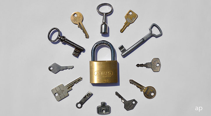 padlock and keys