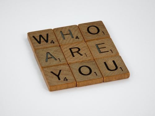 Who Are You Written in Scrabble Letters