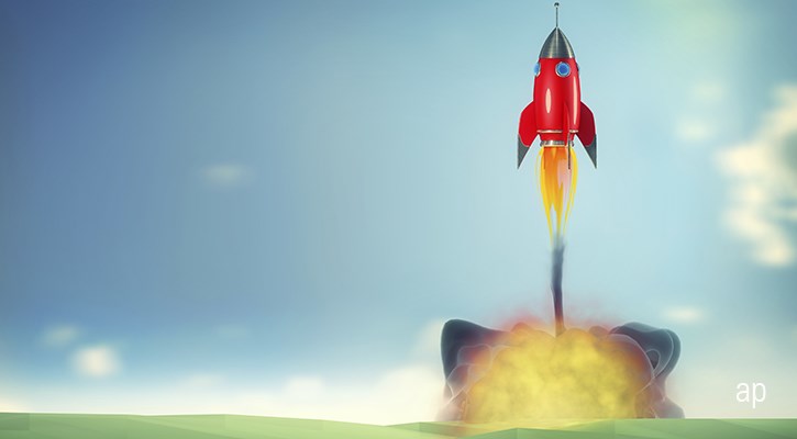 Rocket taking off article