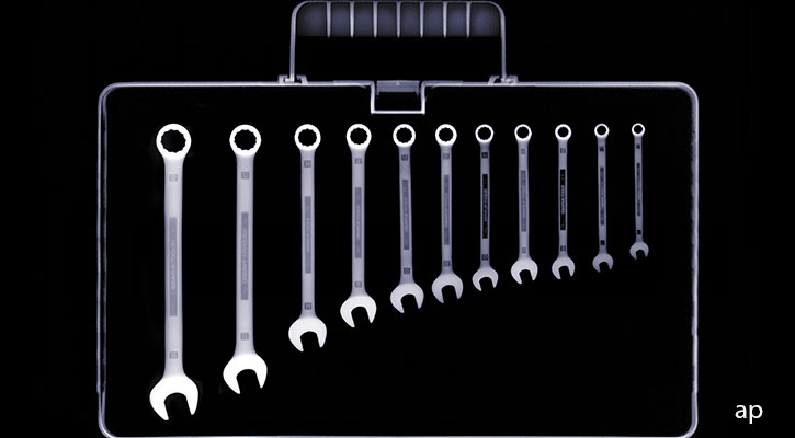 X-ray image of tools