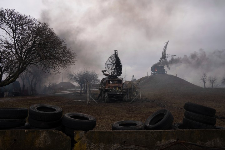 Destroyed Ukrainian radar equipment